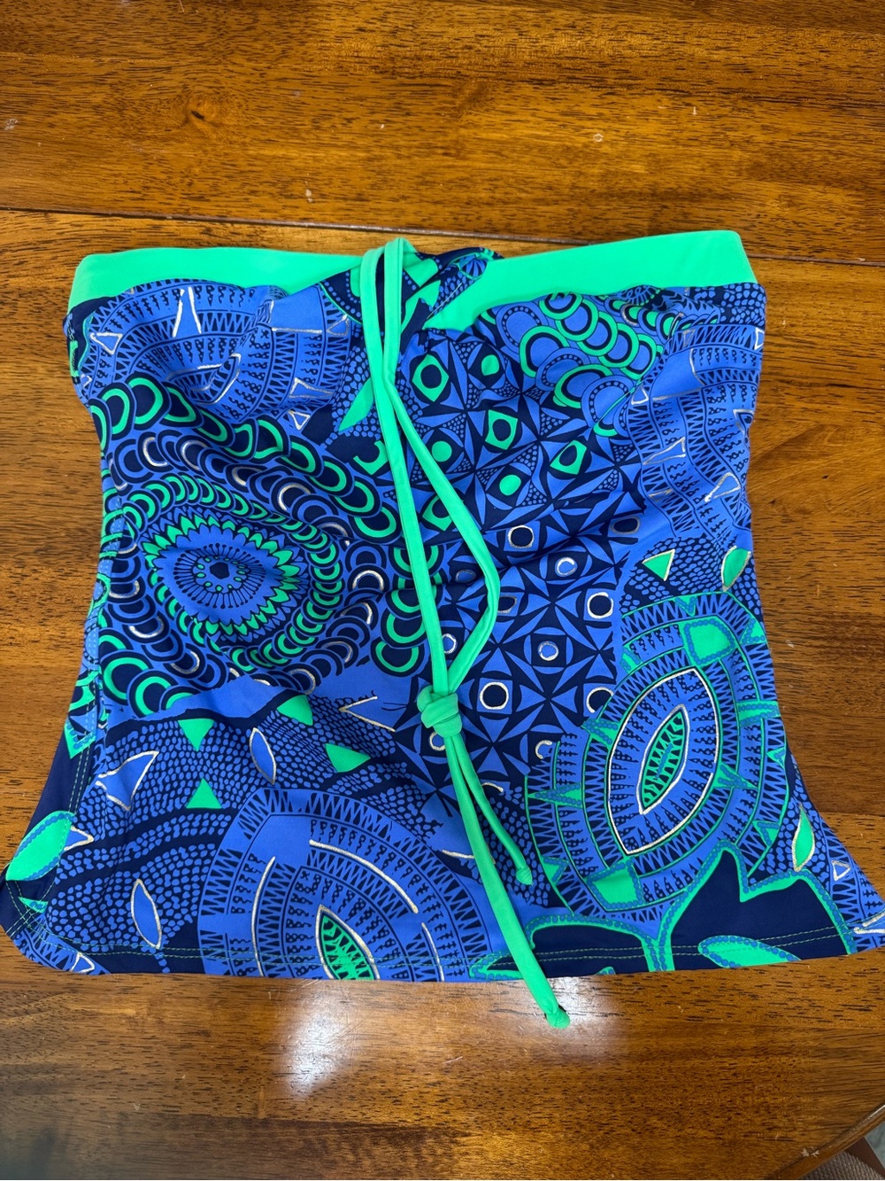 Tara Grinna Blue & Green Swim Top